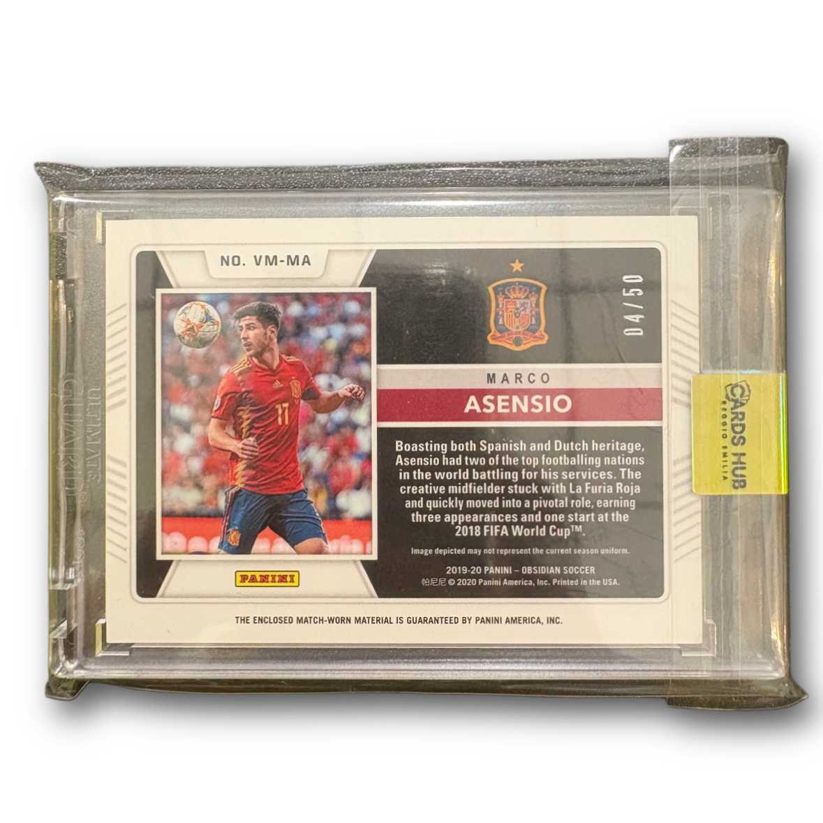 MARCO ASENSIO - 2019/20 Panini Obsidian Player-Worn Patch /50
