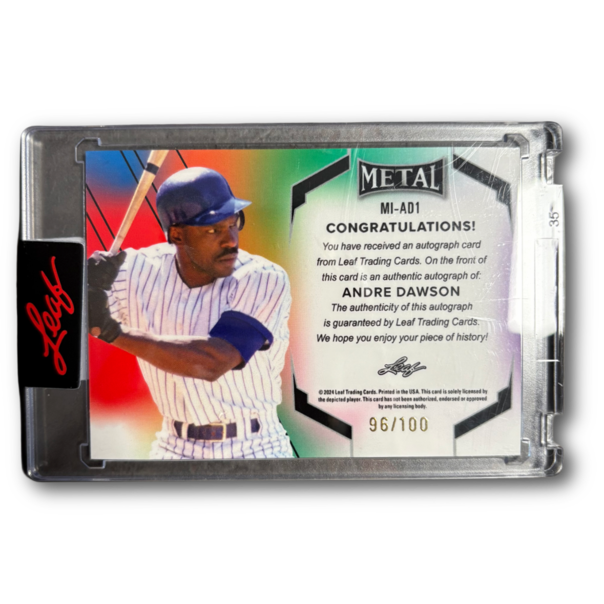ANDRE DAWSON - 2025 Leaf Metal Sports Heroes /100 Inscriptions Auto