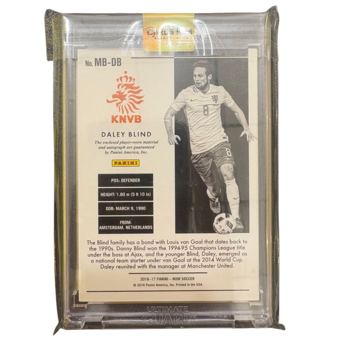 DALEY BLIND - 2016/17 Panini Noir /65 On-Card Auto Player Worn Relic