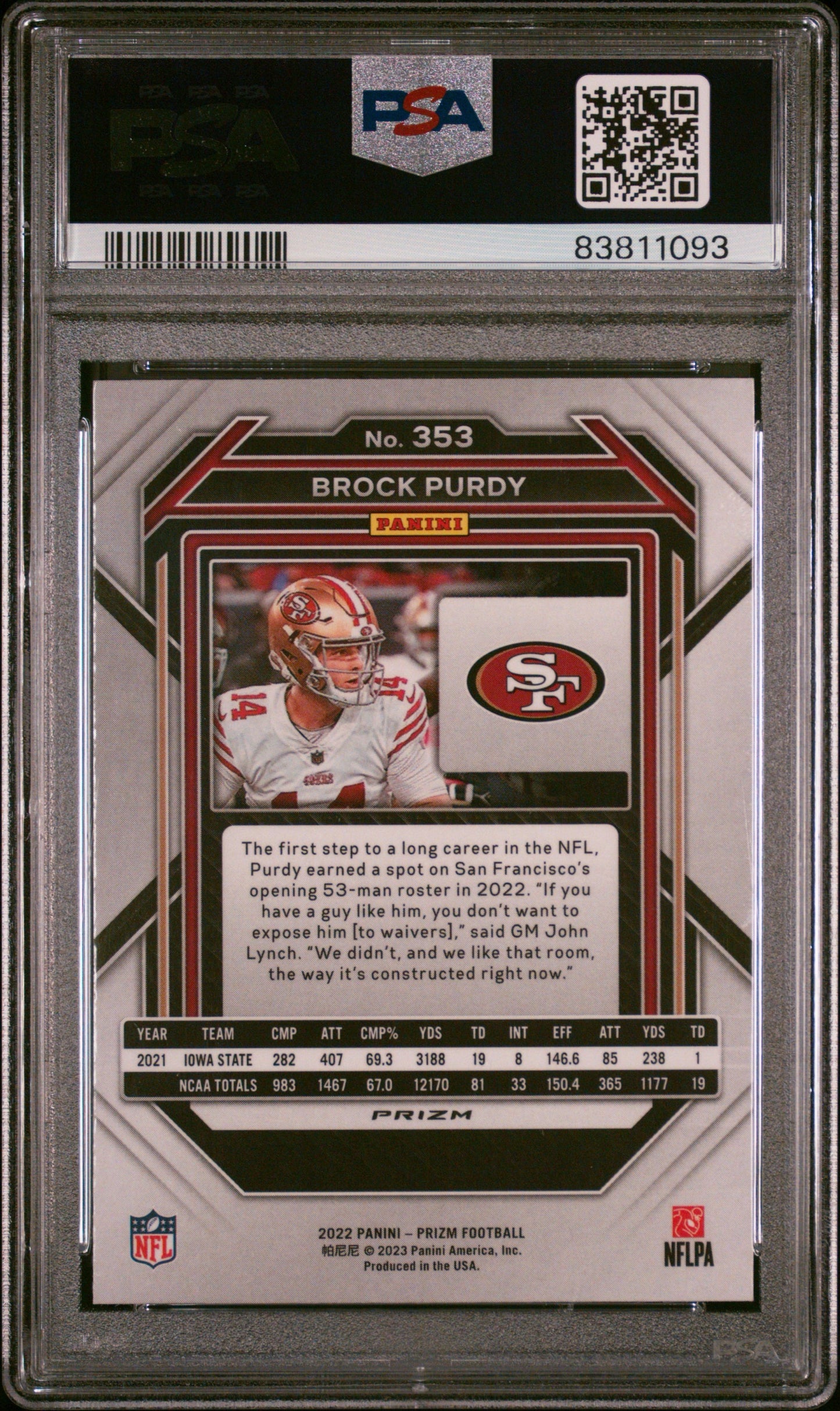 PURDY - 2022 Prizm Red/White/Blue RC PSA 9