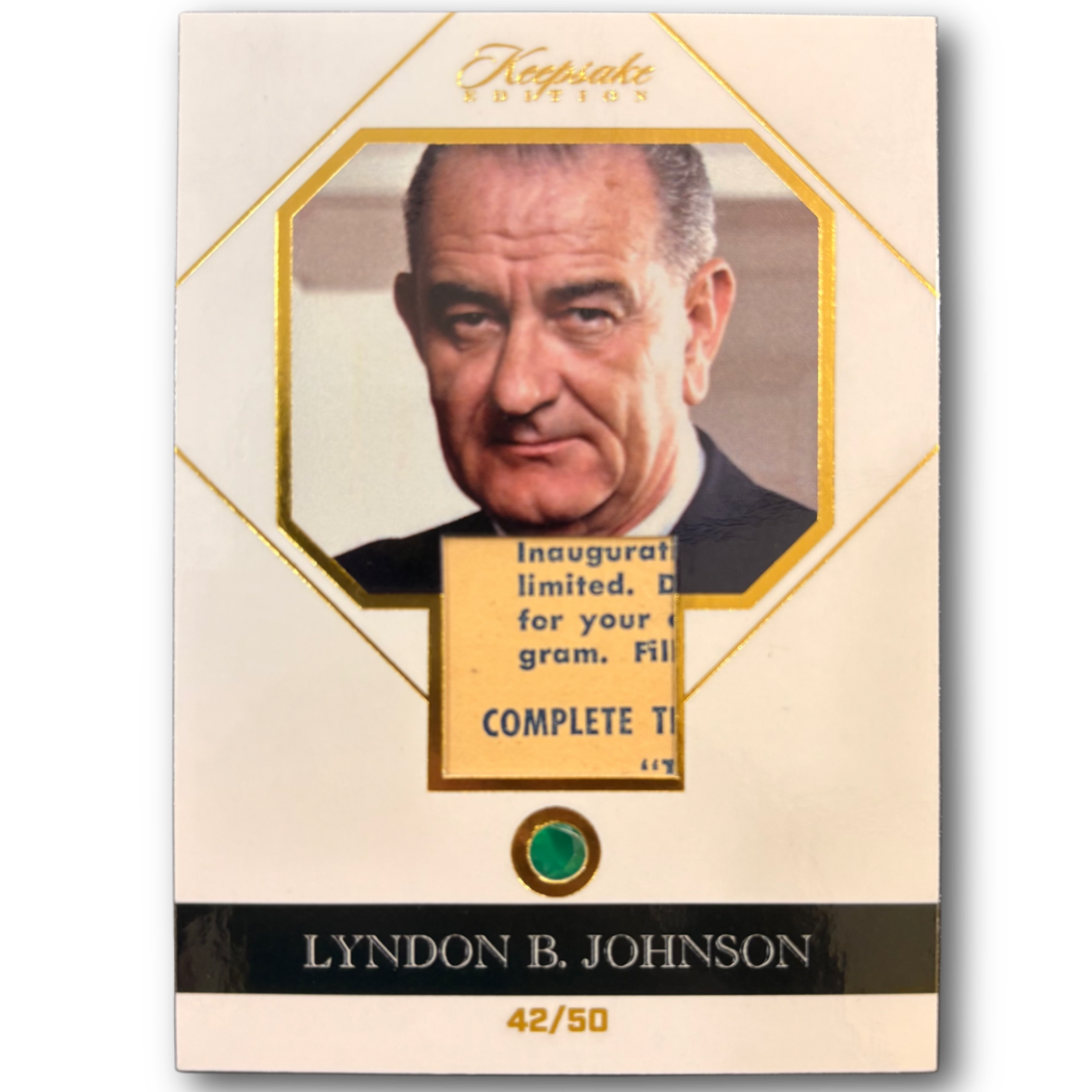 LYNDON B. JOHNSON - 2023 POTP Keepsake Gem Relic /50