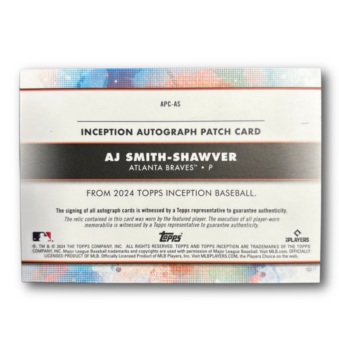 AJ SMITH-SHAWVER - 2024 Topps Inception RPA /50