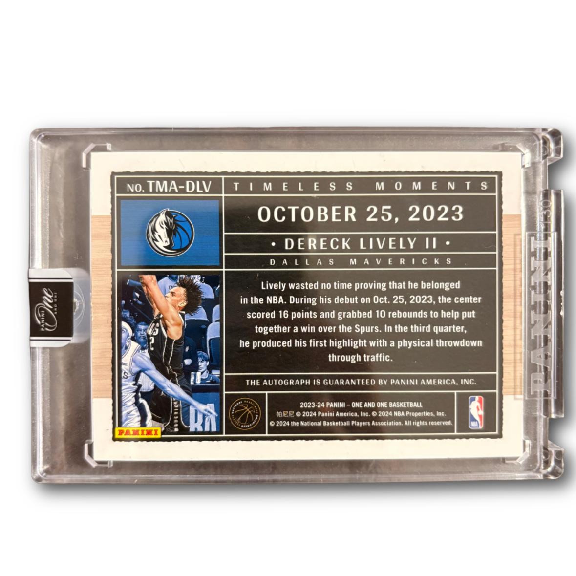 LIVELY - 2023/24 Panini One Timeless Moments /49 Auto RC