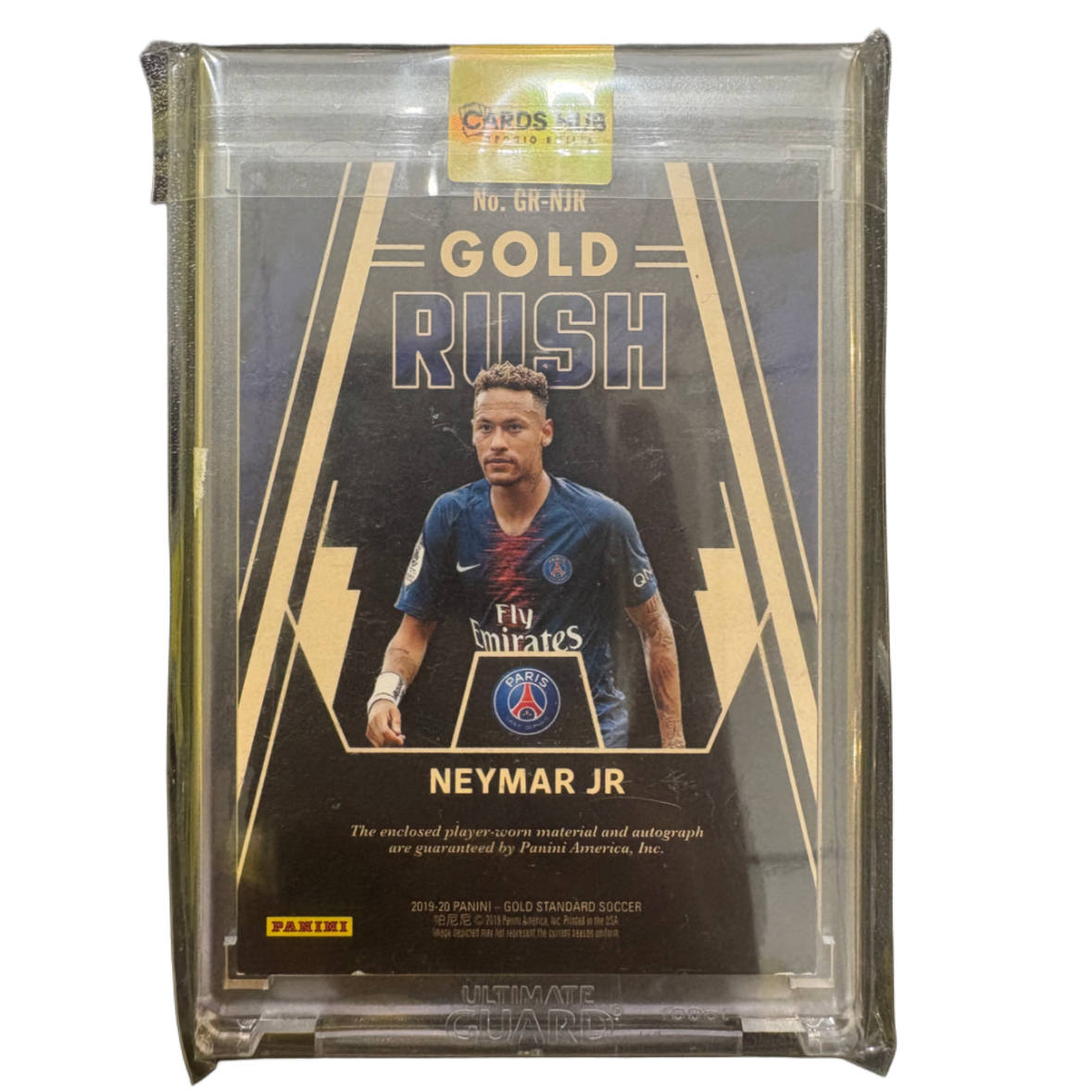 NEYMAR JR - 2019/20 Panini Gold Standard “Gold Rush” Auto Match Worn Relic /7