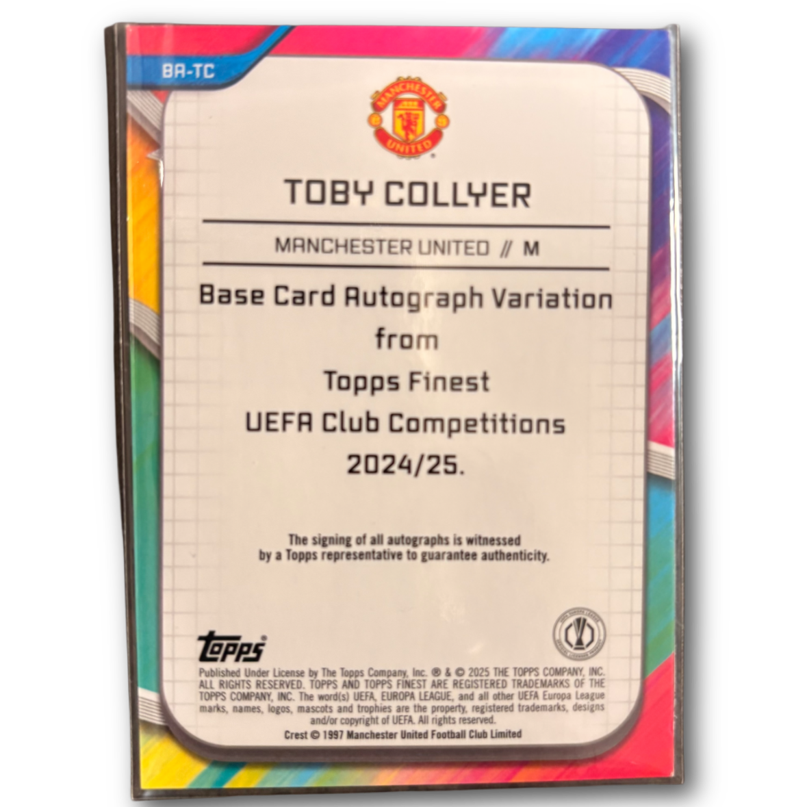 COLLYER - 2024/25 Topps Finest UCC /5 RC Car