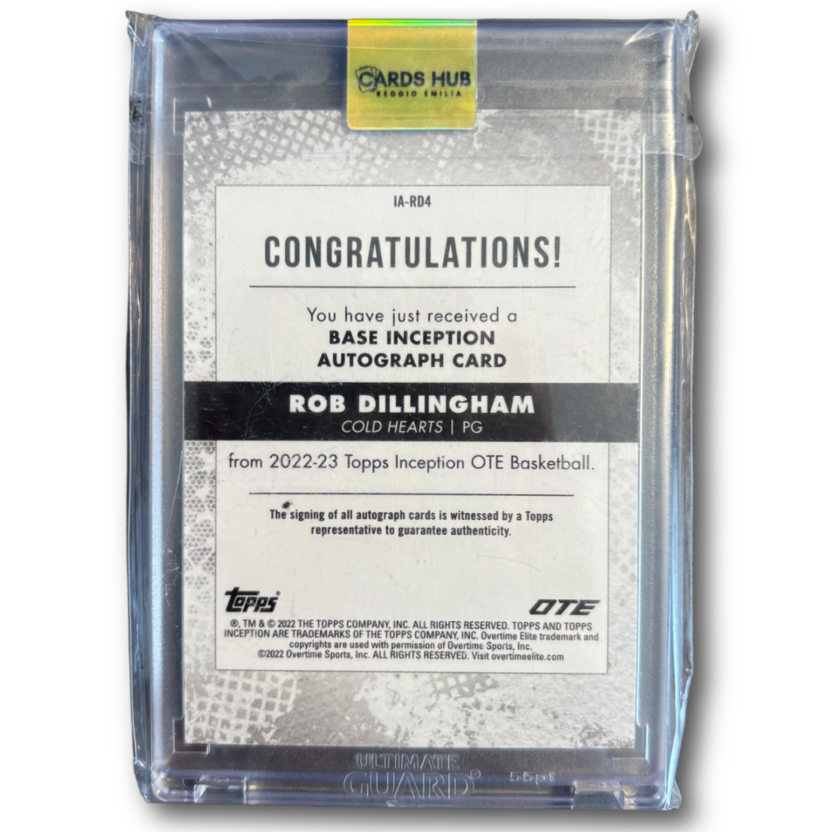 ROB DILLINGHAM - 2022/23 Topps Inception OTE Basketball