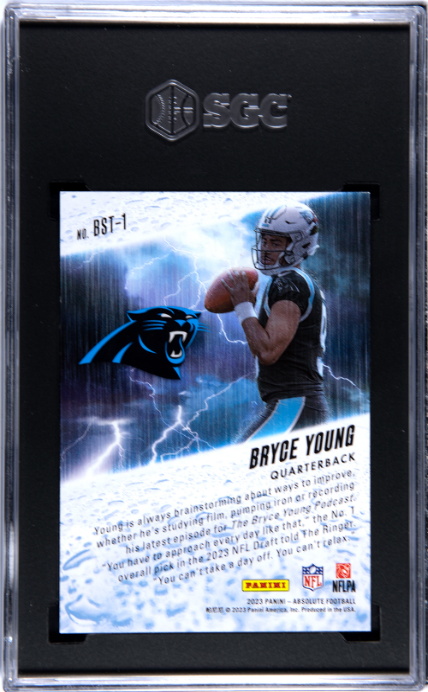 Bryce Young - 2023 Panini Absolute By Storm Blue /50 SGC 9.5 RC