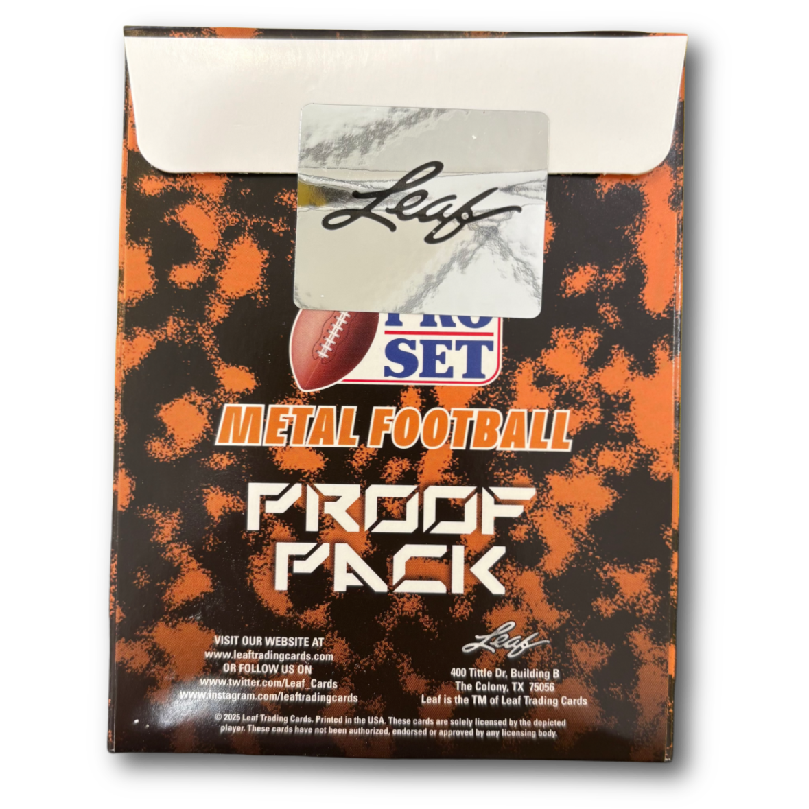 2025 Leaf Pro Set Metal Football Proof Pack 1/1