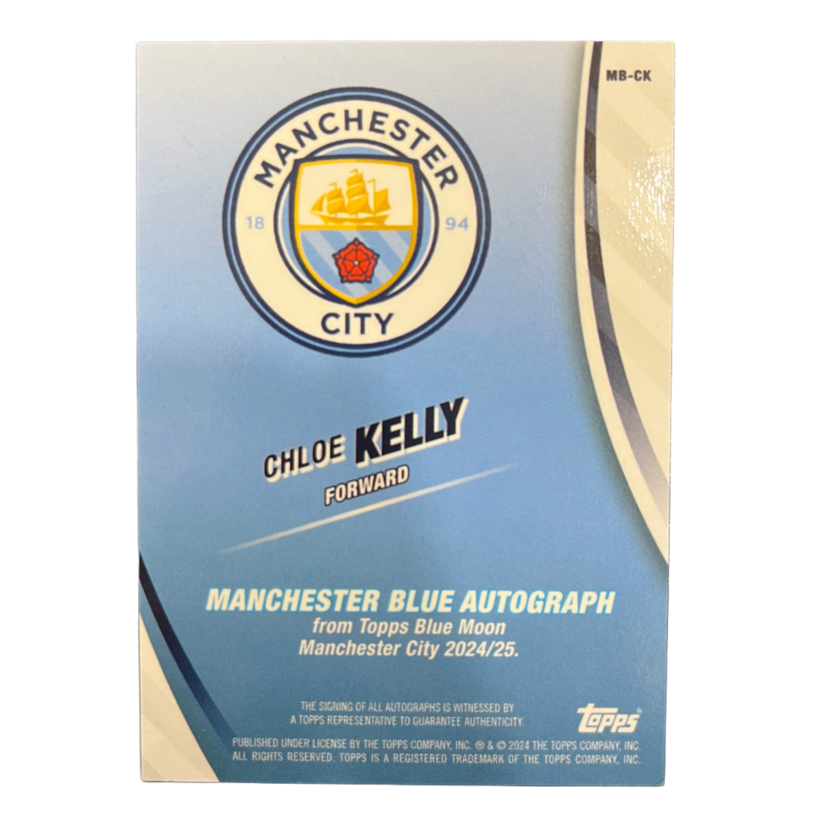 Chloe Kelly - 2024/25 Topps Blue Moon Manchester City Auto /75