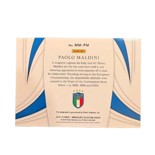 MALDINI - 2018/19 Panini Immaculate Modern Marks /12 Auto