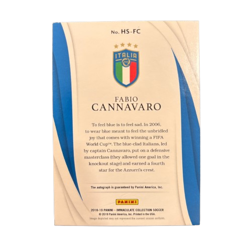 CANNAVARO - 2018/19 Panini Immaculate Historical Significance /25 Auto