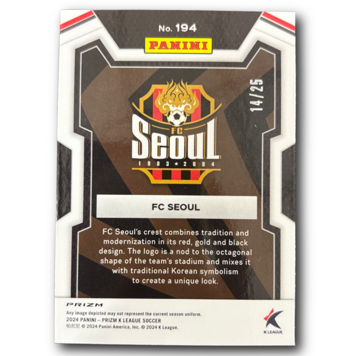 SEOUL - 2024 Panini Prizm K-League Soccer /25 Mojo Team Logo