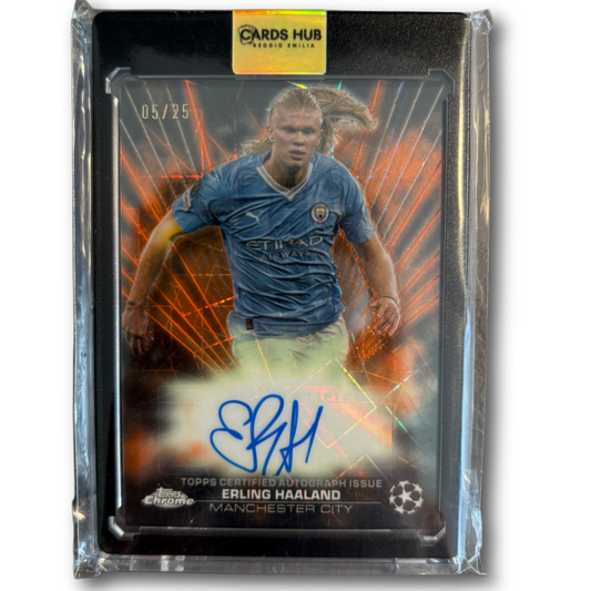 HAALAND - 2023/24 Topps Chrome UCC /25 Auto Black Lazer