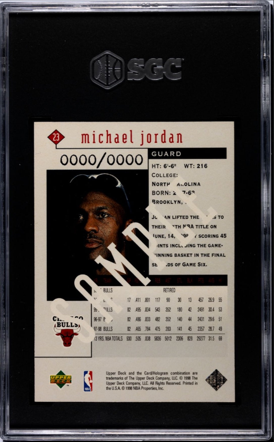 MICHAEL JORDAN – 1998/99 Upper Deck Black Diamond