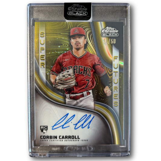 CORBIN CARROLL - 2023 Topps Chrome Black “Super Futures” SP Auto /50 RC