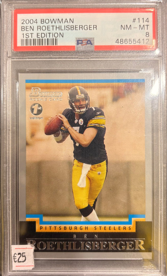 ROETHLISBERGER - 2004 Bowman 1st Edition RC PSA 8