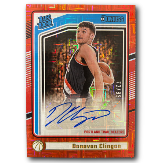 DONOVAN CLINGAN - 2024/25 Panini Donruss Choice Red /99 Auto RC